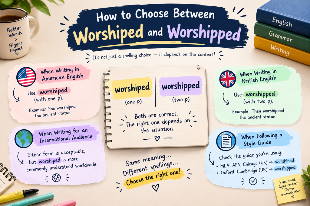 worshiped or worshipped